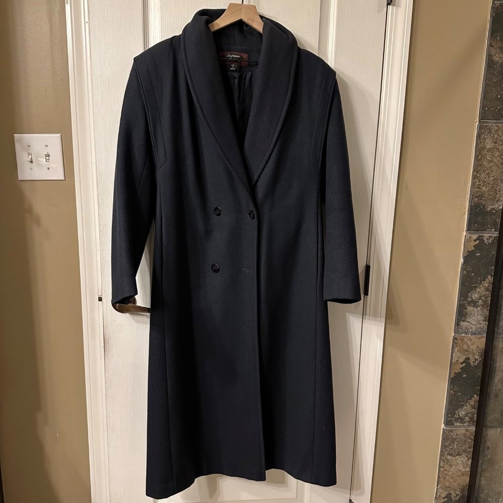 Stephanie Matthews | VTG Blue Wool Long Floor Length Double Breasted Pea Coat 12